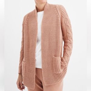 HavenWellWithin (Talbots) Shaker Stitch Cable Sleeve Cardigan